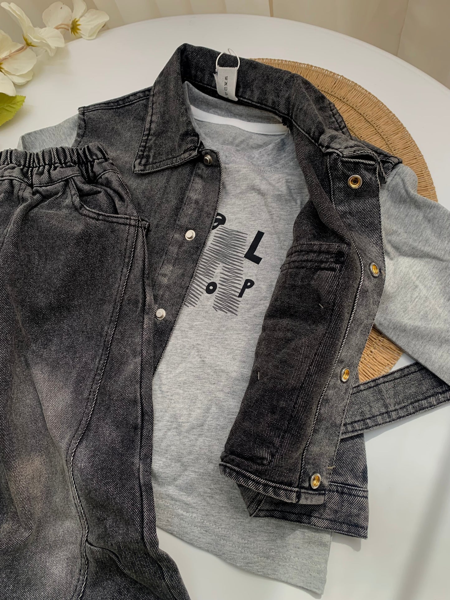 Denim 3Pc Korean Style Set