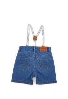 R&B Denim Shorts with Suspenders