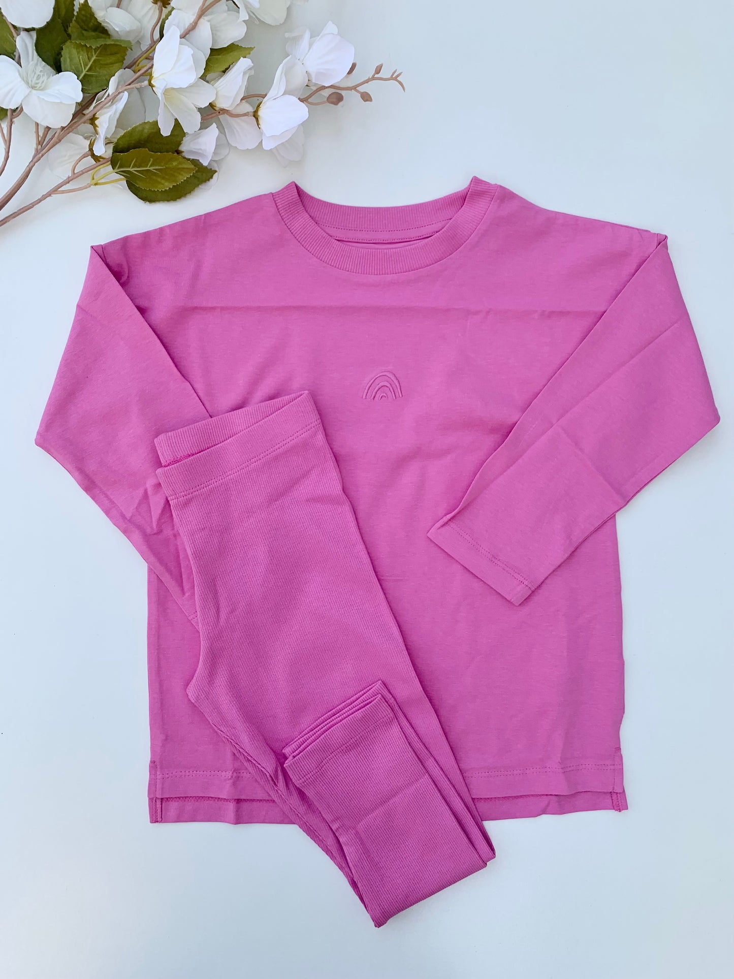 Next Pink Plain Shirt & Trouser Set