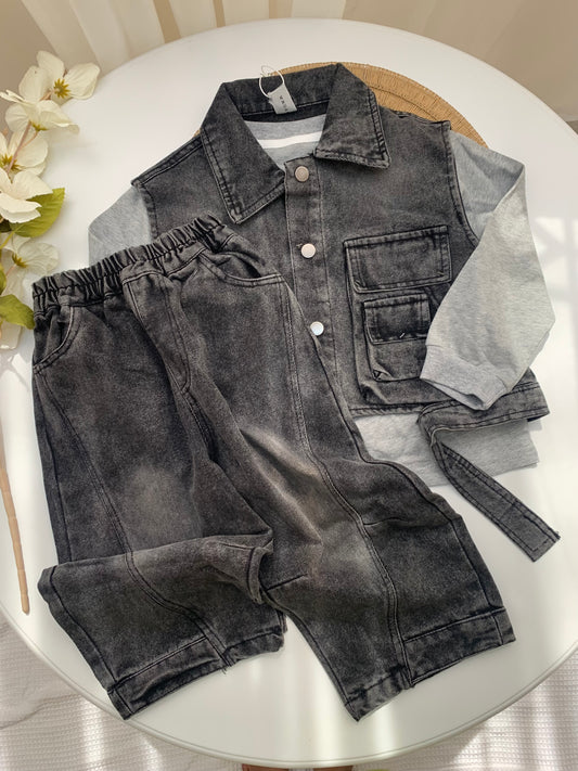 Denim 3Pc Korean Style Set