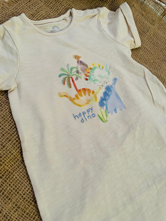 Next Embroidered “Happy Dino”Romper