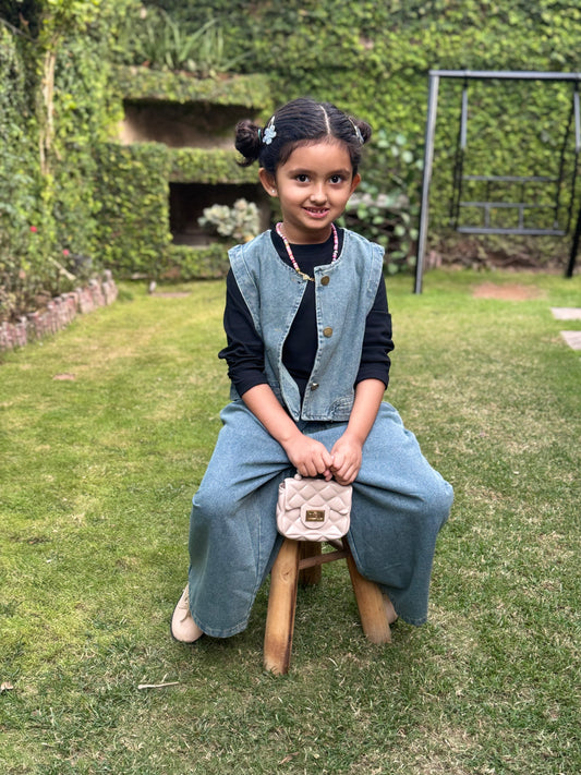 Denim Jacket, Shirt & Pants Set