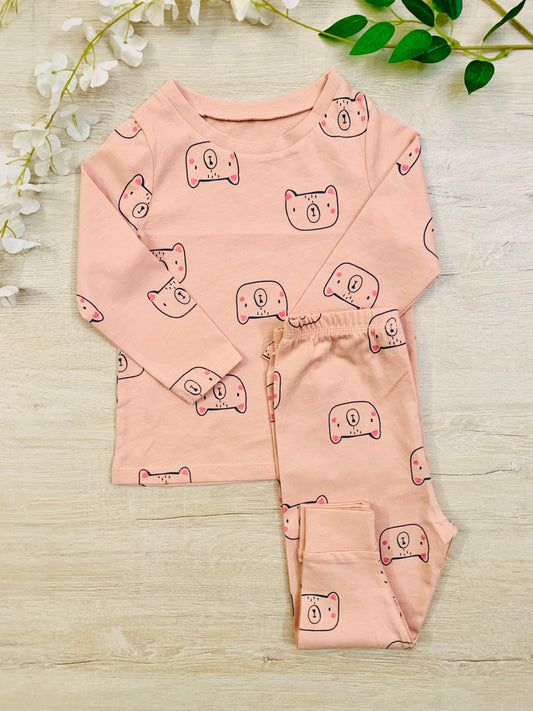 George Bear Face Brown Shirt & Trouser Set