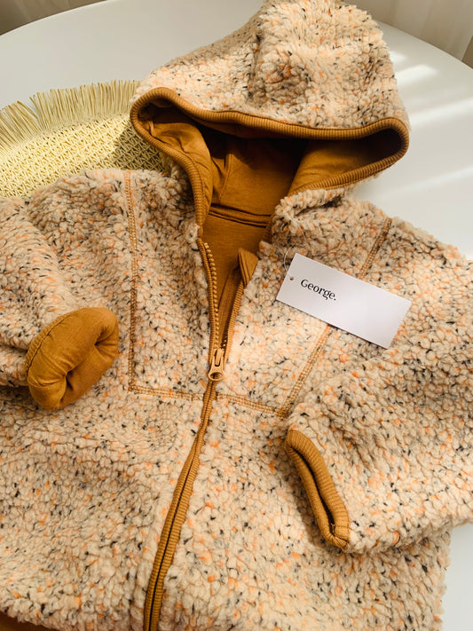 George Woollen Stone Borg Zip Jacket