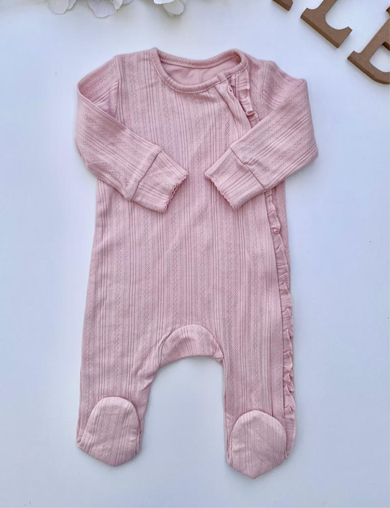 George Textured double Zipped Frill Sleepsuit