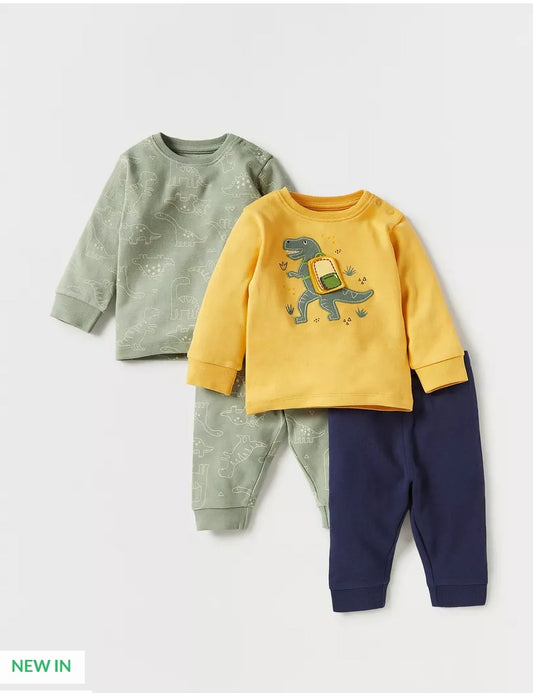 Juniors Pack of 2 Embroidered TRex PJ Set