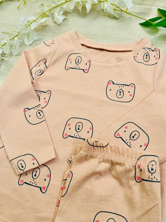 George Bear Face Brown Shirt & Trouser Set