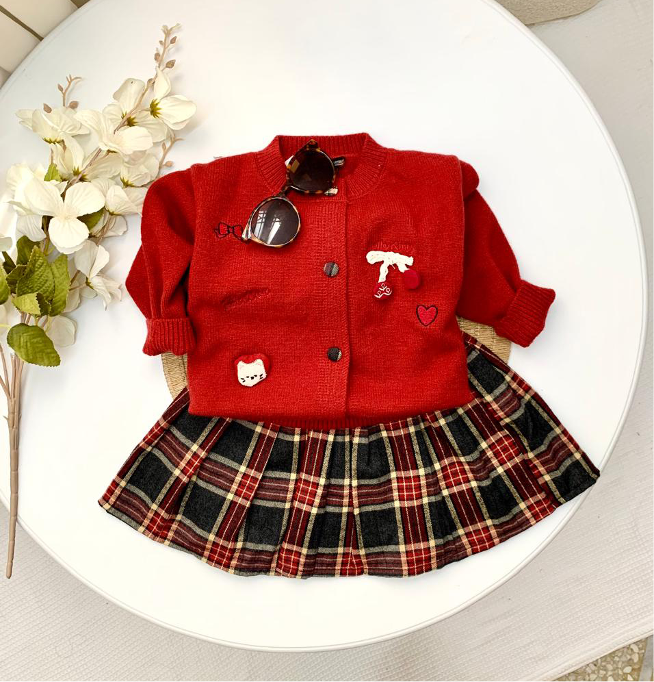 Knitted Cardigan with Skirt