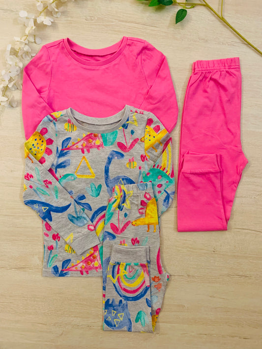 Tu Clothing Rainbow Print Pack Of 2 Pj Set