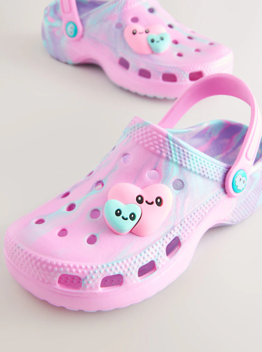 Next Pastel Heart Clogs with Back Strap