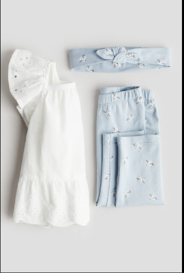 H&M 3pc Shirt & Trouser with Headband Set