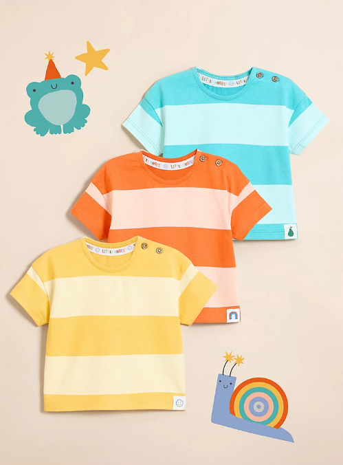 George Pastel Striped Pack Of 3 T-Shirts