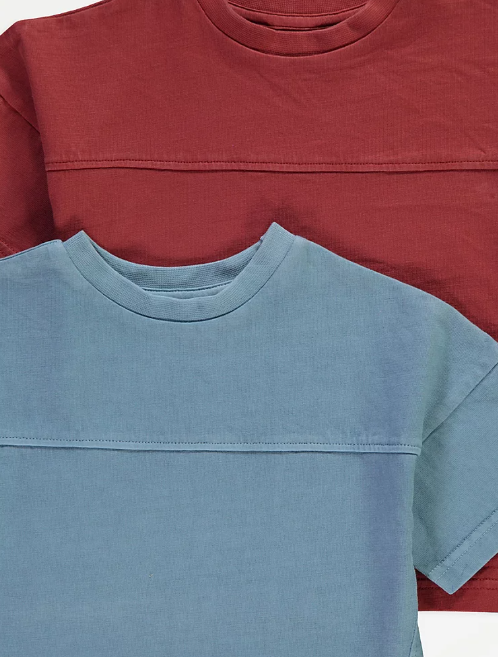 George Washed Exposed Seam Pack Of 2 T-Shirts