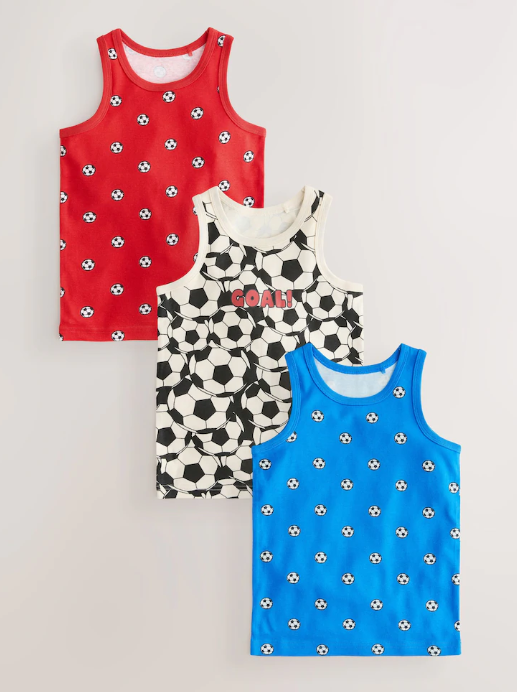 Next "Goal" Pack of 3 Sleeveless Shirts
