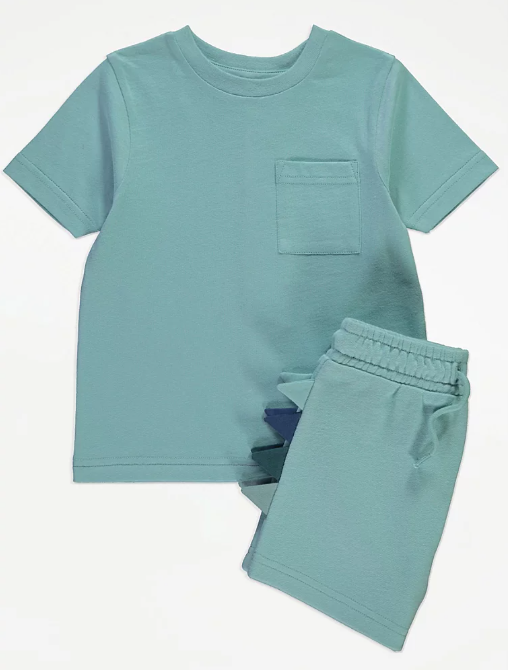 George Teal Dinosaur Spike T-Shirt and Shorts Set