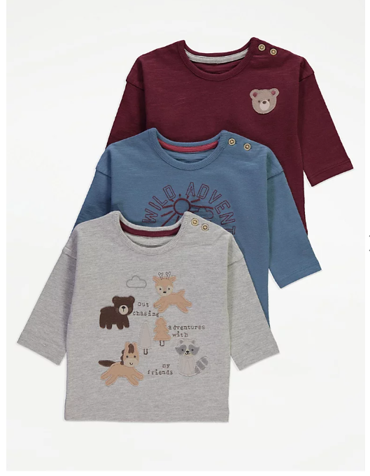 George" Animal Our Wild Adventure" Pack of 3 Shirts