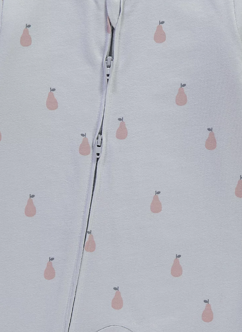 George Pear Print Zip Fasten Wadded Sleepsuit