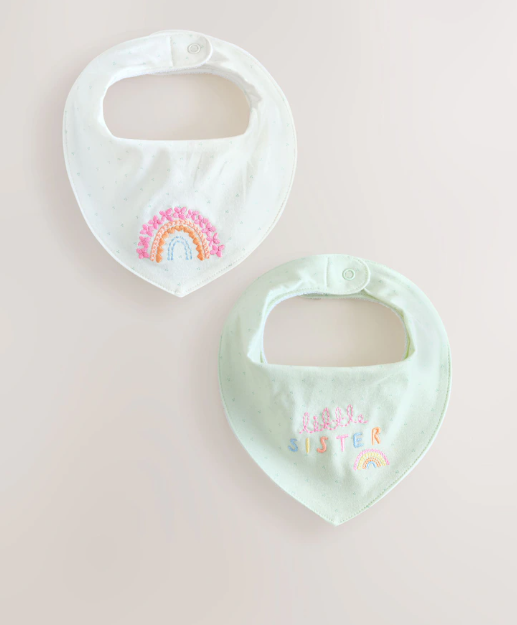 Next "Little Sister " Pack of 2 Bibs
