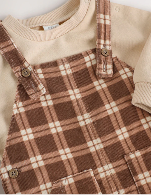 Next Dungaree with Bodysuit Set