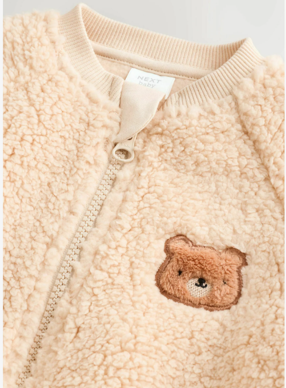 Next Bear Face Sherpa Sleepsuit