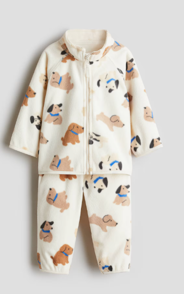 H&M Fleeced Shirt & Trouser Set
