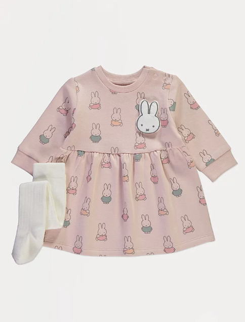 George Miffy Print Sweat Dress and Leggings Outfit