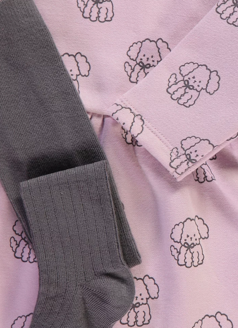 George Puppy Print Sweat Dress with leggings