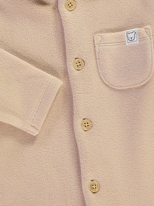 George Neutral Soft Fleece Hooded Sleepsuit