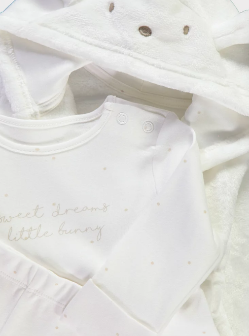 George Bunny Fleece Hooded Dressing Gown and Pyjamas Set