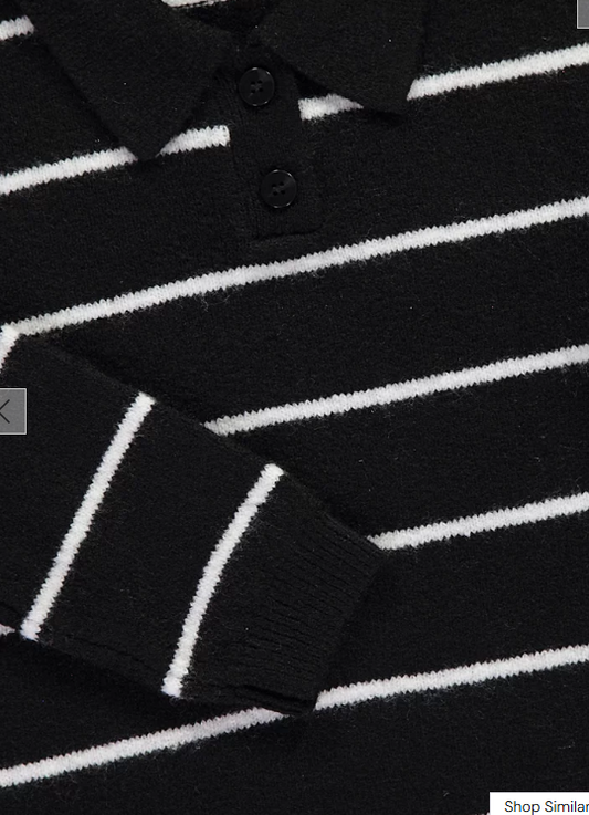 George Stripe Knitted Polo Jumper