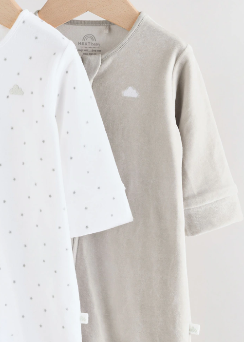 Next Velour Stars print Sleepsuit