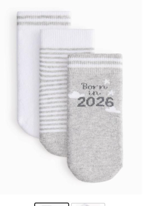 Tu Clothing pack of 3 "born in 2026" Socks