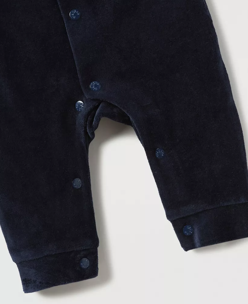 Giggles Velour Hooded Sleepsuit