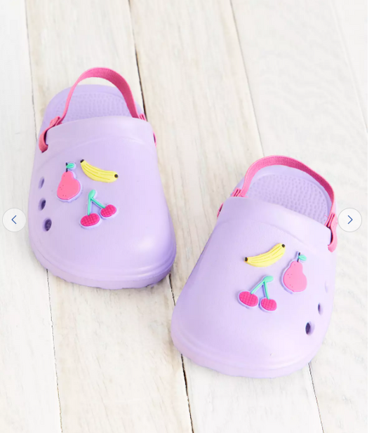 Tu Clothing Lilac Fruit Badge Ankle Strap Clog