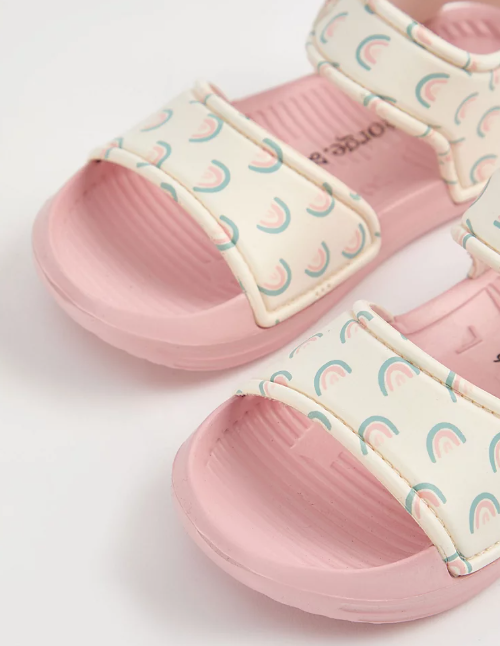 George Cream Stripe Rainbow Sandals
