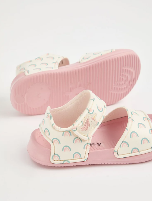 George Cream Stripe Rainbow Sandals