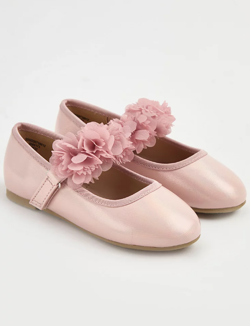 George Floral Strap Ballet Shoes