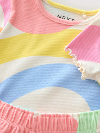 Next Rainbow Shirt & Shorts Set