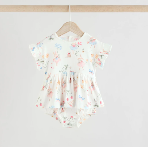 Next Cream Floral Romper