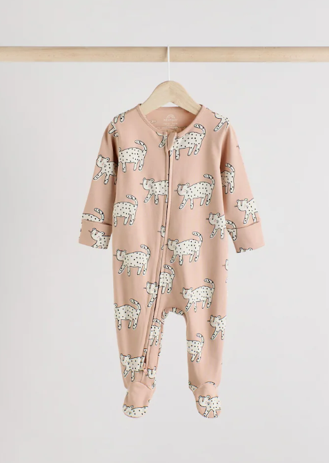 Next Cat Print Sleepsuit
