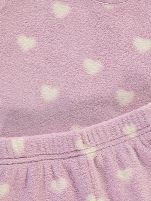 George Heart Print Fleece Shirt & Trouser Set