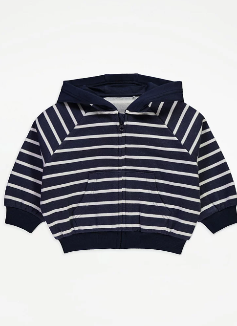 George Striped Zip Up Hoodie