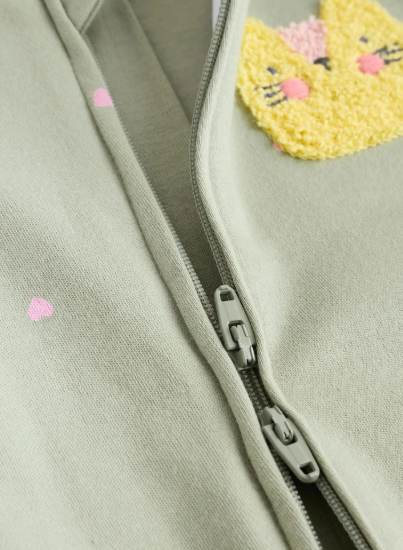 Next Appliqué Cat Face Sleepsuit