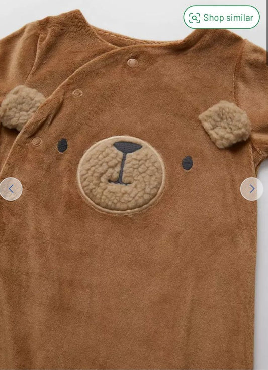 TU velour Sleepsuit With Cap