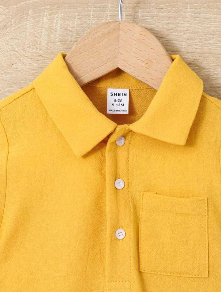 SHEIN Mustard Polo Romper