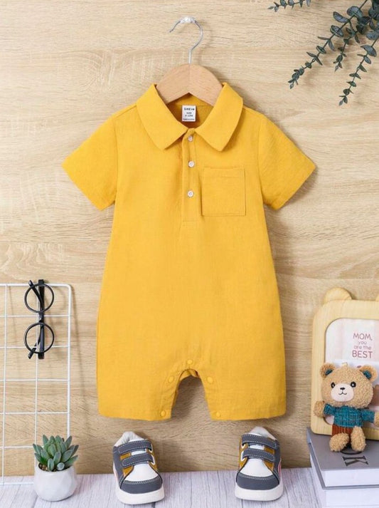 SHEIN Mustard Polo Romper