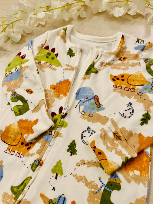 George Printed Dino Zipped Sleepsuit