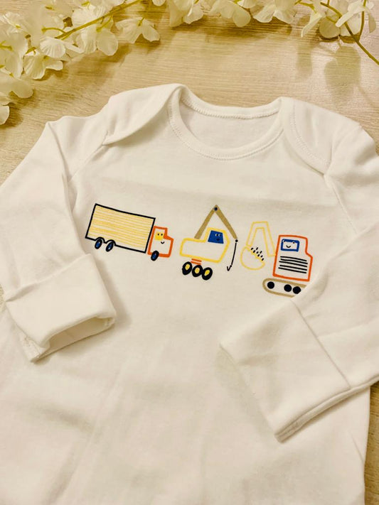 George Printed Transport White Sleepsuit