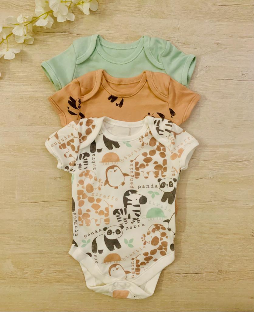 George Pack Of 3 Half Sleeves Bodysuits