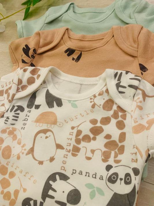 George Pack Of 3 Half Sleeves Bodysuits